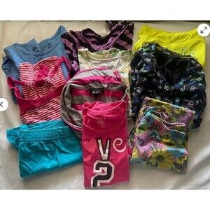 Girls Mixed Clothing 11pc Lot Size Med to Large Summer Play Size M-L